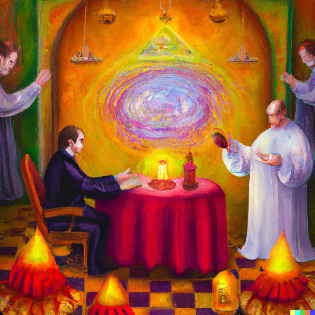 Magickal tools being consecrated on an altar