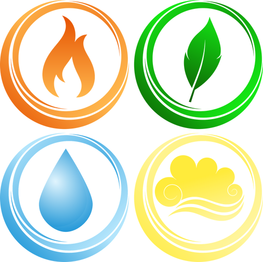 Four elements: earth, water, fire, air