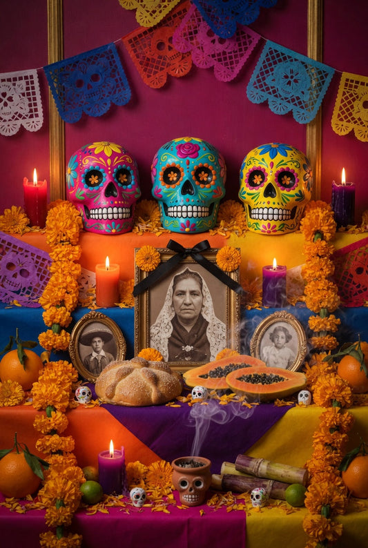 A Día de los Muertos ofrenda, witnessed with respect