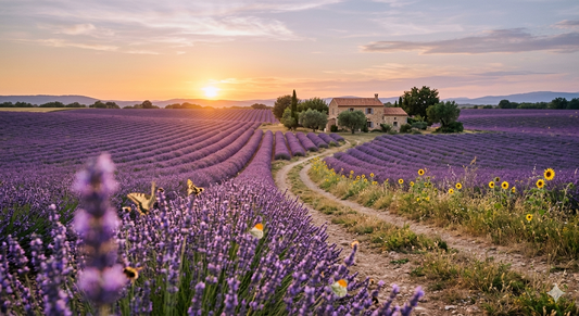 Provence lavender field at sunset — long summer practice