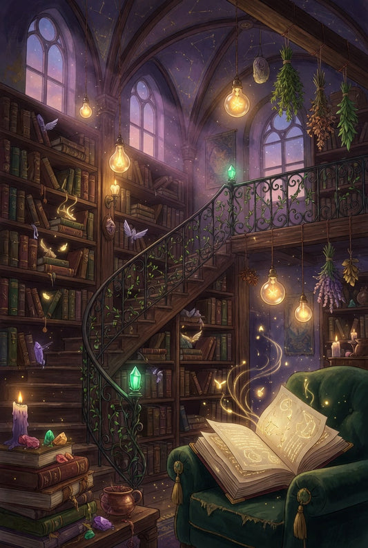An enchanted bookshop interior — the quiet thinker's environment