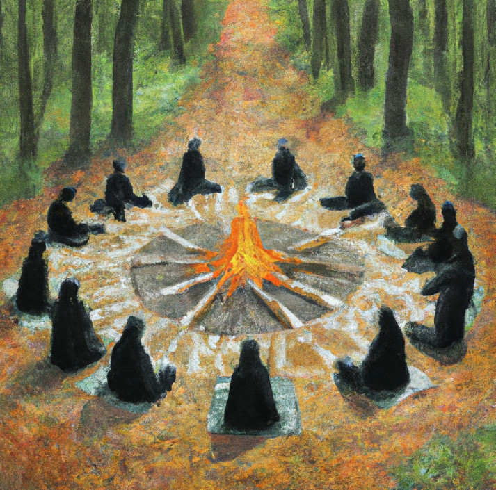 A Victorian séance scene