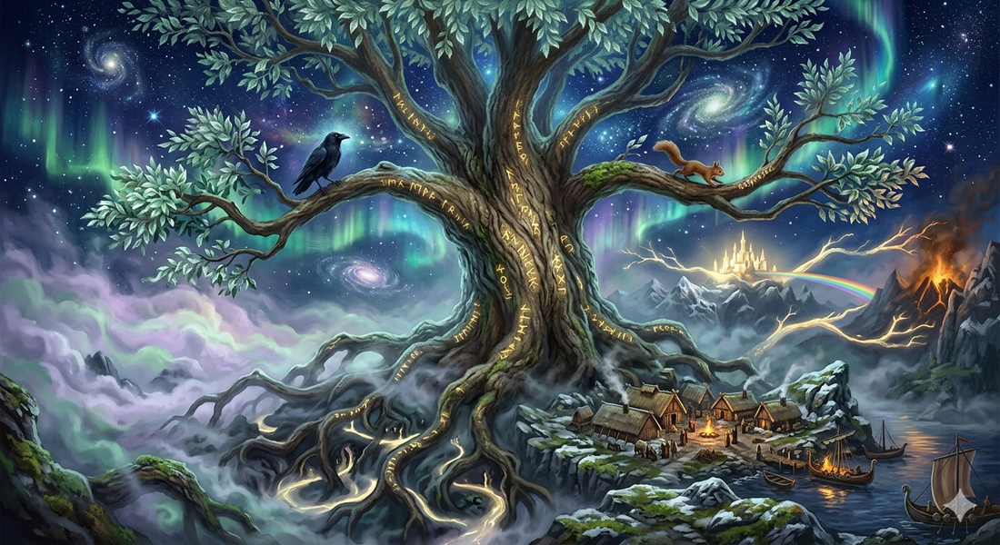 Yggdrasil and the nine worlds